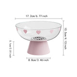 Maxbell Fruit Bowl Kitchen Counter Candy Plate High Footed Multipurpose Serving Tray Clear