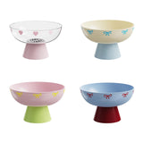 Maxbell Fruit Bowl Kitchen Counter Candy Plate High Footed Multipurpose Serving Tray Clear