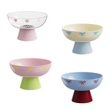 Maxbell Fruit Bowl Kitchen Counter Candy Plate High Footed Multipurpose Serving Tray Clear