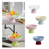Maxbell Fruit Bowl Kitchen Counter Candy Plate High Footed Multipurpose Serving Tray Clear