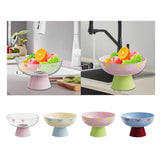 Maxbell Fruit Bowl Kitchen Counter Candy Plate High Footed Multipurpose Serving Tray Clear