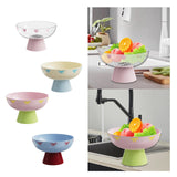 Maxbell Fruit Bowl Kitchen Counter Candy Plate High Footed Multipurpose Serving Tray Clear