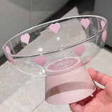 Maxbell Fruit Bowl Kitchen Counter Candy Plate High Footed Multipurpose Serving Tray Clear