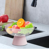 Maxbell Fruit Bowl Kitchen Counter Candy Plate High Footed Multipurpose Serving Tray Clear