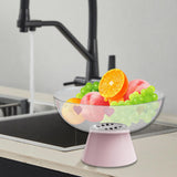 Maxbell Fruit Bowl Kitchen Counter Candy Plate High Footed Multipurpose Serving Tray Clear