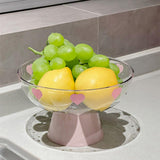 Maxbell Fruit Bowl Kitchen Counter Candy Plate High Footed Multipurpose Serving Tray Clear