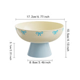 Maxbell Fruit Bowl Kitchen Counter Candy Plate High Footed Multipurpose Serving Tray Yellow