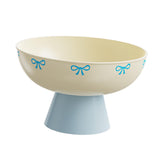 Maxbell Fruit Bowl Kitchen Counter Candy Plate High Footed Multipurpose Serving Tray Yellow