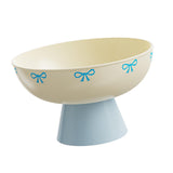 Maxbell Fruit Bowl Kitchen Counter Candy Plate High Footed Multipurpose Serving Tray Yellow
