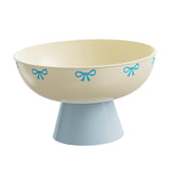 Maxbell Fruit Bowl Kitchen Counter Candy Plate High Footed Multipurpose Serving Tray Yellow