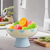Maxbell Fruit Bowl Kitchen Counter Candy Plate High Footed Multipurpose Serving Tray Yellow