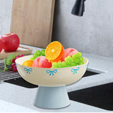 Maxbell Fruit Bowl Kitchen Counter Candy Plate High Footed Multipurpose Serving Tray Yellow