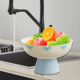 Maxbell Fruit Bowl Kitchen Counter Candy Plate High Footed Multipurpose Serving Tray Yellow