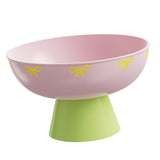 Maxbell Fruit Bowl Kitchen Counter Candy Plate High Footed Multipurpose Serving Tray Pink