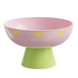 Maxbell Fruit Bowl Kitchen Counter Candy Plate High Footed Multipurpose Serving Tray Pink