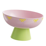Maxbell Fruit Bowl Kitchen Counter Candy Plate High Footed Multipurpose Serving Tray Pink