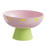 Maxbell Fruit Bowl Kitchen Counter Candy Plate High Footed Multipurpose Serving Tray Pink