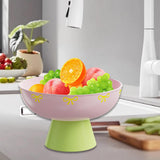 Maxbell Fruit Bowl Kitchen Counter Candy Plate High Footed Multipurpose Serving Tray Pink