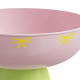 Maxbell Fruit Bowl Kitchen Counter Candy Plate High Footed Multipurpose Serving Tray Pink