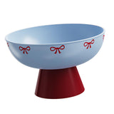 Maxbell Fruit Bowl Kitchen Counter Candy Plate High Footed Multipurpose Serving Tray Blue