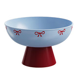 Maxbell Fruit Bowl Kitchen Counter Candy Plate High Footed Multipurpose Serving Tray Blue