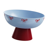 Maxbell Fruit Bowl Kitchen Counter Candy Plate High Footed Multipurpose Serving Tray Blue
