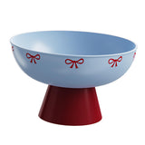 Maxbell Fruit Bowl Kitchen Counter Candy Plate High Footed Multipurpose Serving Tray Blue