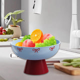 Maxbell Fruit Bowl Kitchen Counter Candy Plate High Footed Multipurpose Serving Tray Blue