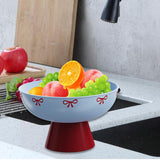 Maxbell Fruit Bowl Kitchen Counter Candy Plate High Footed Multipurpose Serving Tray Blue
