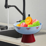 Maxbell Fruit Bowl Kitchen Counter Candy Plate High Footed Multipurpose Serving Tray Blue