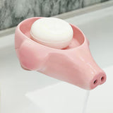 Maxbell Ceramic Soap Dish Lovely Box Case with Self Draining for Bar Counter Kitchen