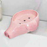 Maxbell Ceramic Soap Dish Lovely Box Case with Self Draining for Bar Counter Kitchen