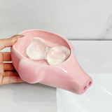 Maxbell Ceramic Soap Dish Lovely Box Case with Self Draining for Bar Counter Kitchen