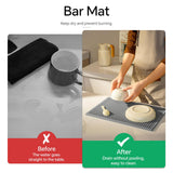 Maxbell Silicone Drip Mat Easy Clean Drain Pad Spill Mat for Home Bartending Camping Gray