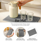 Maxbell Silicone Drip Mat Easy Clean Drain Pad Spill Mat for Home Bartending Camping Gray