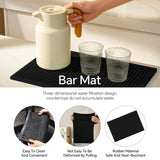 Maxbell Silicone Drip Mat Easy Clean Drain Pad Spill Mat for Home Bartending Camping Black