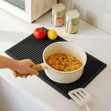 Maxbell Silicone Drip Mat Easy Clean Drain Pad Spill Mat for Home Bartending Camping Black
