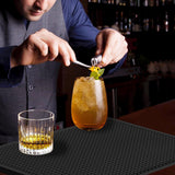 Maxbell Silicone Drip Mat Easy Clean Drain Pad Spill Mat for Home Bartending Camping Black