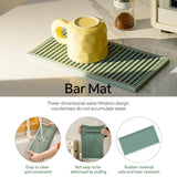Maxbell 2x Silicone Bar Mat Non Slip Coffee Mat for Farmhouse Counter Top Bartending Green