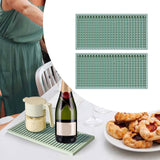 Maxbell 2x Silicone Bar Mat Non Slip Coffee Mat for Farmhouse Counter Top Bartending Green