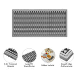 Maxbell 2x Silicone Bar Mat Non Slip Coffee Mat for Farmhouse Counter Top Bartending Gray