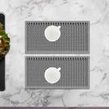 Maxbell 2x Silicone Bar Mat Non Slip Coffee Mat for Farmhouse Counter Top Bartending Gray