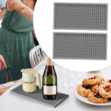 Maxbell 2x Silicone Bar Mat Non Slip Coffee Mat for Farmhouse Counter Top Bartending Gray