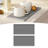Maxbell 2x Silicone Bar Mat Non Slip Coffee Mat for Farmhouse Counter Top Bartending Gray