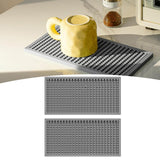 Maxbell 2x Silicone Bar Mat Non Slip Coffee Mat for Farmhouse Counter Top Bartending Gray