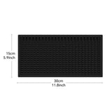 Maxbell 2x Silicone Bar Mat Non Slip Coffee Mat for Farmhouse Counter Top Bartending Black