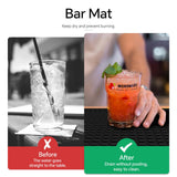 Maxbell 2x Silicone Bar Mat Non Slip Coffee Mat for Farmhouse Counter Top Bartending Black
