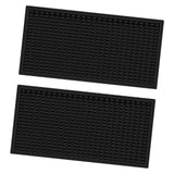 Maxbell 2x Silicone Bar Mat Non Slip Coffee Mat for Farmhouse Counter Top Bartending Black