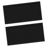 Maxbell 2x Silicone Bar Mat Non Slip Coffee Mat for Farmhouse Counter Top Bartending Black