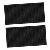 Maxbell 2x Silicone Bar Mat Non Slip Coffee Mat for Farmhouse Counter Top Bartending Black